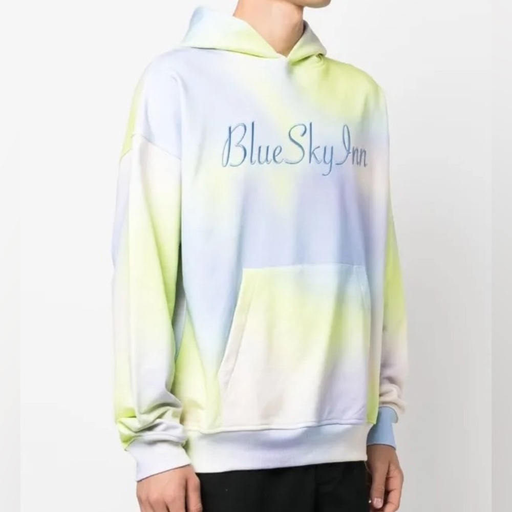 Blue Sky Inn Pastel Tie-Dye Logo Hoodie Made in Italy Large